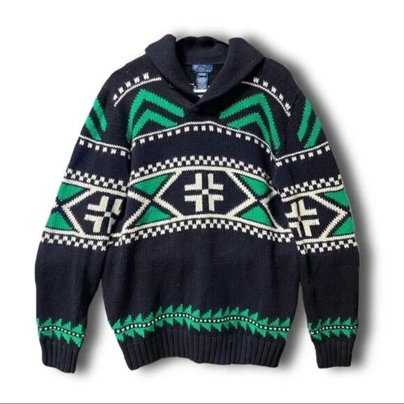 Polo Ralph Lauren Unisex Multi Geometric Shawl Collar Apres Ski Sweater - Picture 7 of 16